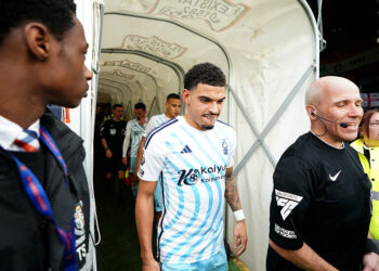 Nottingham Forest's Morgan Gibbs-White walks out of the player's tunnel before the Premier League match at Kenilworth Road, Luton. Picture date: Saturday March 16, 2024.   - Photo by Icon Sport