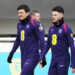 Harry Maguire et Declan Rice avec l'Angleterre à l'entraînement  - Photo by Icon Sport