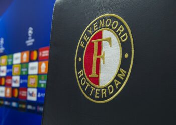 ROTTERDAM - Feyenoord logo during the UEFA Champions League match in group E between Feyenoord and SS Lazio at Feyenoord Stadium de Kuip on October 25, 2023 in Rotterdam, Netherlands. ANP | Hollandse Hoogte | COR LASKER - Photo by Icon sport   - Photo by Icon Sport