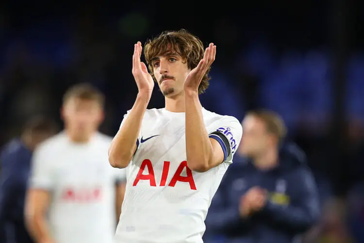 27th October 2023; Selhurst Park, Selhurst, London, England; Premier League Football, Crystal Palace versus Tottenham Hotspur; Bryan Gil of Tottenham Hotspur applauds the fans after the match - Photo by Icon sport   - Photo by Icon Sport