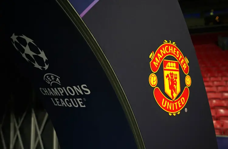 Manchester United badge detail before the UEFA Champions League Group A match at the Parken Stadium, Copenhagen. Picture date: Wednesday November 8, 2023. - Photo by Icon sport   - Photo by Icon Sport