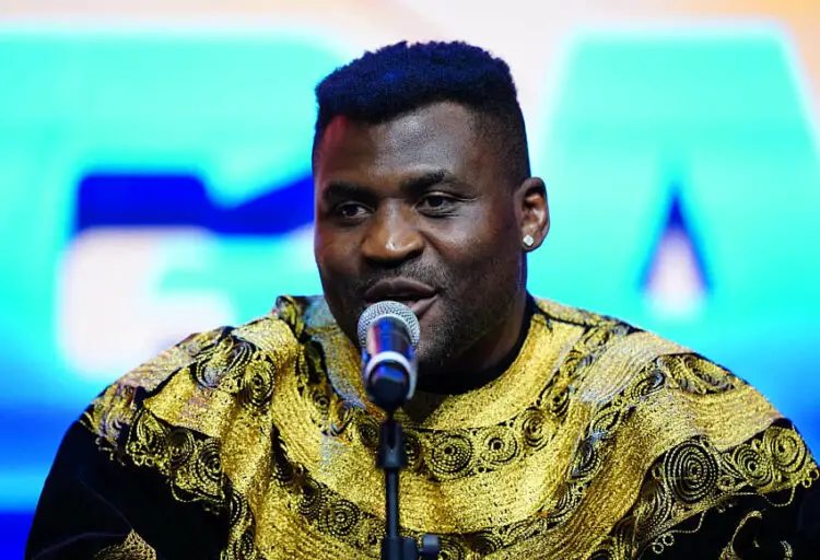 Francis Ngannou during the press conference at HERE at Outernet, London. Picture date: Monday January 15, 2024. - Photo by Icon Sport   - Photo by Icon Sport