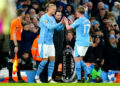 Erling Haaland et Kevin De Bruyne avec Manchester City en 2024 - Photo by Icon Sport