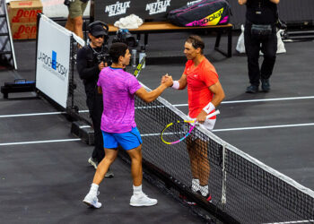 Carlos Alcaraz (L) and Rafael Nadal  - Photo by Icon Sport