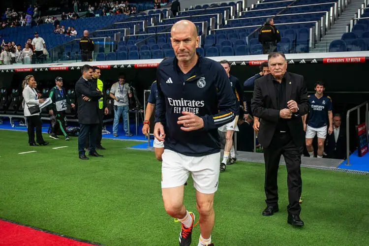 Zinedine Zidane seen during the Corazón Classic Match between Real Madrid Legends and FC Porto Vintage at Santiago Bernabéu Stadium. Final score; Real Madrid Legends 0:1 FC Porto Vintage. (Photo by David Canales / SOPA Images/Sipa USA) Photo by Icon Sport   - Photo by Icon Sport