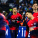 - Kylian Mbappé et ses coéquipiers du Paris Saint-Germain - Photo by Icon Sport