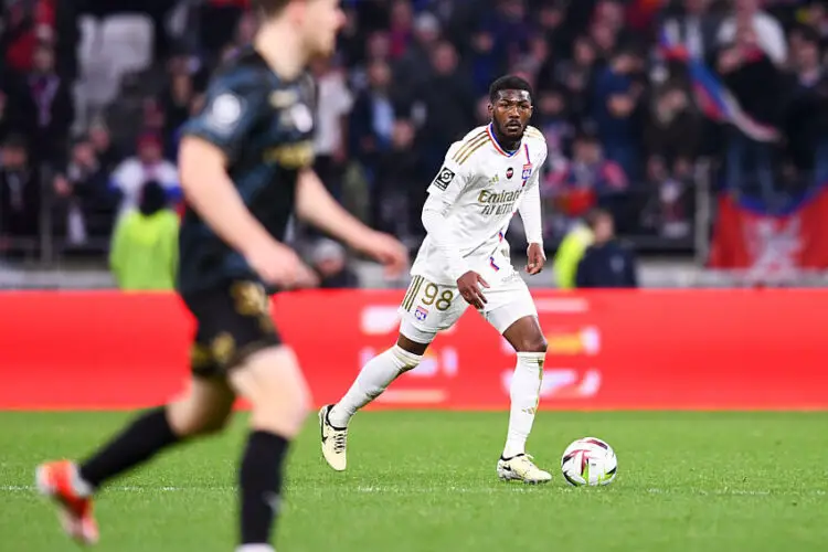 98 Ainsley MAITLAND NILES (ol) during the Ligue 1 Uber Eats match between Lyon and Reims at Groupama Stadium on March 30, 2024 in Lyon, France.(Photo by Philippe Lecoeur/FEP/Icon Sport)   - Photo by Icon Sport