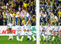 Alexander Djiku (6) of Fenerbahce celebrates after scoring the first goal of his team with teammates  during the Turkish Super League match between Fenerbahce SK and Adana Demirspor at ULKER Stadium on April 3, 2024 in Istanbul, Turkey. (Photo by SeskimPhoto )   Photo by Icon sport   - Photo by Icon Sport