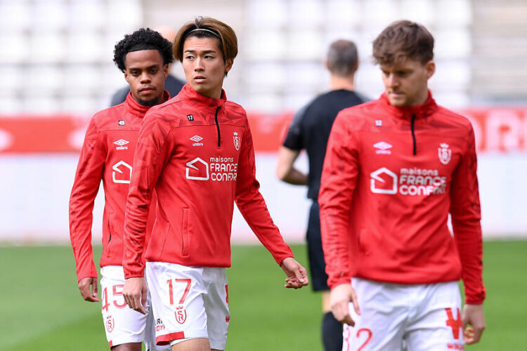 17 Keito NAKAMURA (sdr) during the Ligue 1 Uber Eats match between Reims and Nice at Stade Auguste Delaune on April 7, 2024 in Reims, France.(Photo by Philippe Lecoeur/FEP/Icon Sport)   - Photo by Icon Sport