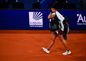 Naomi OSAKA of Japan looks dejected during the 2024 Open de Rouen, WTA 250 at Kindarena on April 17, 2024 in Rouen, France.(Photo by Sandra Ruhaut/Icon Sport)   - Photo by Icon Sport