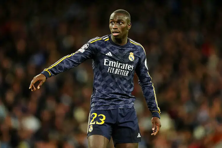 Real Madrid's Ferland Mendy during the UEFA Champions League quarter-final, second leg match at the Etihad Stadium, Manchester. Picture date: Wednesday April 17, 2024.   - Photo by Icon Sport