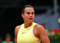 Arena Sabalenka (BLR) during her first round match at the Mutua Madrid Open in Madrid , Spain, on April, 26, 2024. Photo by Corinne Dubreuil/ABACAPRESS.COM   - Photo by Icon Sport