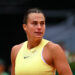 Arena Sabalenka (BLR) during her first round match at the Mutua Madrid Open in Madrid , Spain, on April, 26, 2024. Photo by Corinne Dubreuil/ABACAPRESS.COM   - Photo by Icon Sport