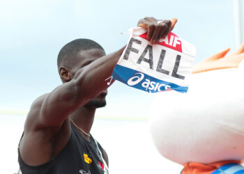 Mouhamadou FALL of France - 100 m during the French Championship on June 26, 2021 in Angers, France. (Photo by Stadion-Actu/Icon Sport)   - Photo by Icon Sport