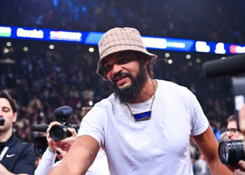 Former nba player Joakim NOAH  before the NBA match between Cleveland Cavaliers and Brooklyn Nets at Hotel Accor Arena Bercy on January 11, 2024 in Paris, France. (Photo by Sandra Ruhaut/Icon Sport)   - Photo by Icon Sport