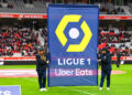 Illustration of the Ligue 1 UberEats logo during the Ligue 1 Uber Eats match between Lille Olympique Sporting Club and Clermont Foot 63 at Stade Pierre Mauroy on February 4, 2024 in Lille, France. (Photo by Daniel Derajinski/Icon Sport)   - Photo by Icon Sport