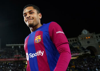 Vitor Roque of FC Barcelona during the La Liga EA Sports match between FC Barcelona and RCD Mallorca played at Lluis Companys Stadium on March 08, 2024 in Barcelona, Spain. (Photo by Bagu Blanco / Pressinphoto / Icon Sport)  - Photo by Icon Sport