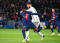 Randal KOLO MUANI of PSG and Duje CALETA CAR of Lyon during the Ligue 1 Uber Eats match between Paris and Lyon at Parc des Princes on April 21, 2024 in Paris, France.(Photo by Anthony Dibon/Icon Sport)   - Photo by Icon Sport