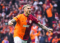 Mauro Icardi of Galatasaray celebrates after scoring the first goal of his team  during the Turkish Super League match between Galatasaray and Pendikspor at Rams Park on April 21, 2024 in Istanbul, Turkey.  (Photo by SeskimPhoto )   - Photo by Icon Sport
