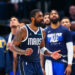 Apr 28, 2024; Dallas, Texas, USA;  Dallas Mavericks guard Kyrie Irving (11) react during the first half against the LA Clippers during game four of the first round for the 2024 NBA playoffs at American Airlines Center. Mandatory Credit: Kevin Jairaj-USA TODAY Sports/Sipa USA   - Photo by Icon Sport
