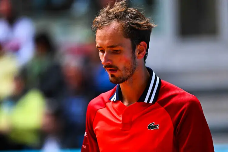 Daniil Medvedev (RUS) during his third round match at the Mutua Madrid Open in Madrid , Spain, on April, 29, 2024. Photo by Corinne Dubreuil/ABACAPRESS.COM   - Photo by Icon Sport