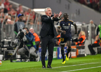 Carlo Ancelotti lors de Bayern - Real Madrid (Photo by Harry Langer/DeFodi Images)   - Photo by Icon Sport