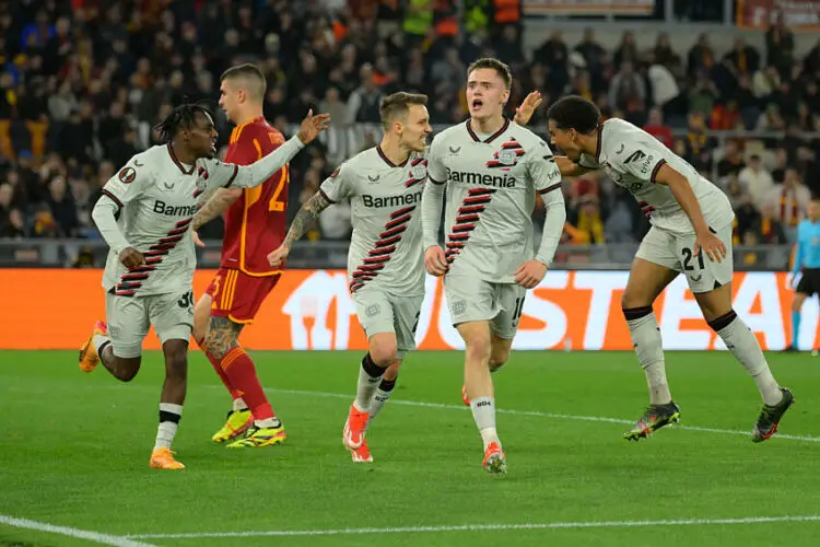Leverkusen et l'AS Roma recroisent le fer pour la demi-finale retour de Ligue Europa. Photo by Fabrizio Corradetti/LaPresse)   - Photo by Icon Sport