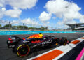 May 3, 2024; Miami Gardens, Florida, USA; Red Bull Racing driver Max Verstappen (1) races out of turn 17 during F1 Sprint Qualifying at Miami International Autodrome. Mandatory Credit: John David Mercer-USA TODAY Sports/Sipa USA   - Photo by Icon Sport