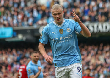 Erling Haaland avec Manchester City face aux Wolves - Photo by Icon Sport