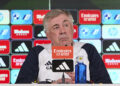Carlo Ancelotti, the head coach of Real Madrid CF, attends a press conference on the eve of the 2023/2024 La Liga EA Sports week 36 football match between Real Madrid CF and Deportivo Alaves at Real Madrid CF training ground. (Photo by Federico Titone / SOPA Images/Sipa USA)   - Photo by Icon Sport