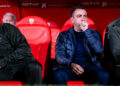 FC Barcelona coach Xavi Hernandez seen during the LaLiga EA Sports 2023/2024 match between UD Almeria and FC Barcelona at Power Horse Stadium. Final Score: UD Almeria 0:2 FC Barcelona (Photo by Francis Gonzalez / SOPA Images/Sipa USA)   - Photo by Icon Sport