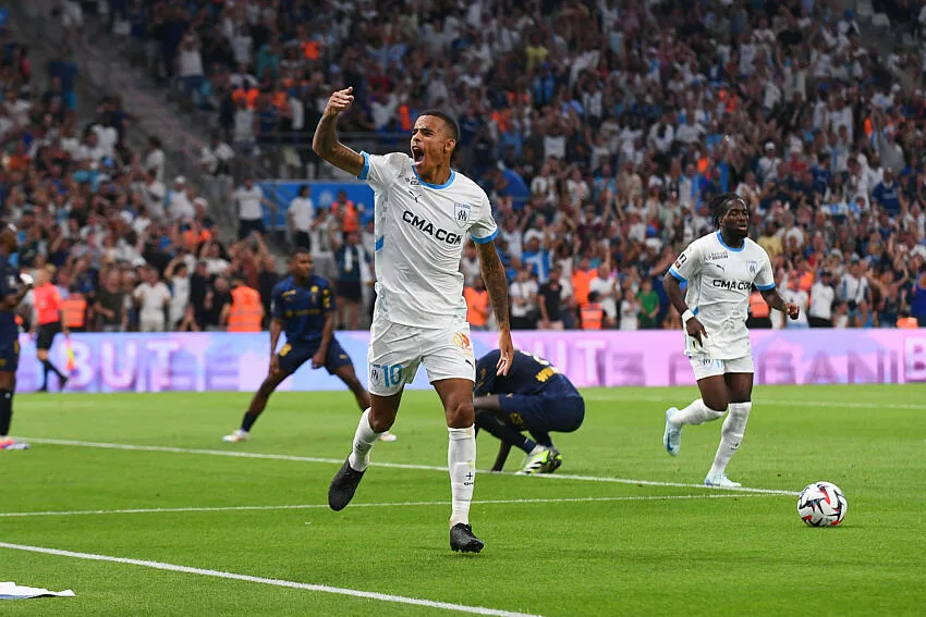 Mason Greenwood avec l'OM contre Reims au Vélodrome