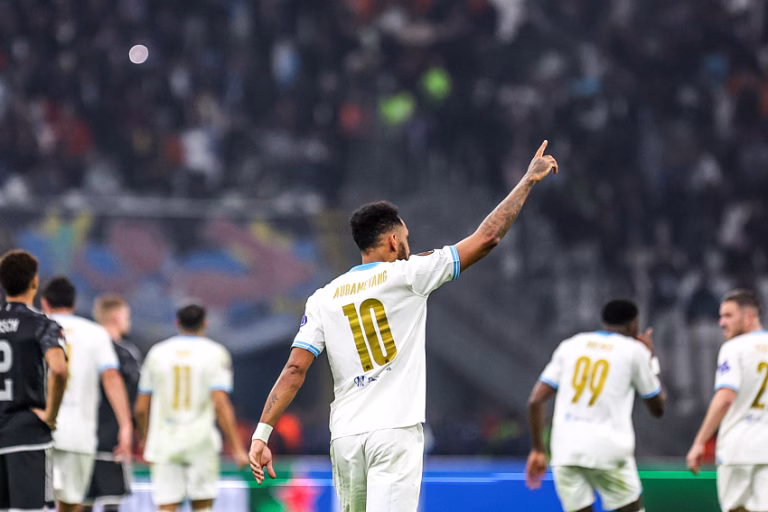 Pierre-Emerick Aubameyang lors d'OM / Ajax