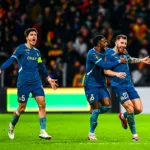 Pierre-Emile Hojbjerg, Leonardo Balerdi, Ulisses Garcia avec l'OM à Lens