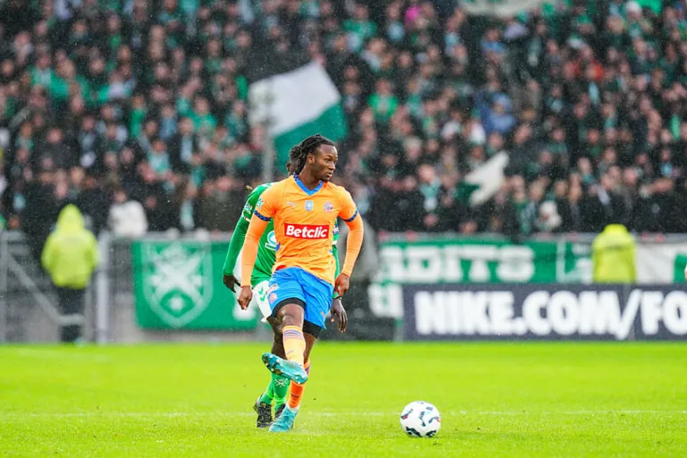Ismael Koné avec l'OM contre Saint-Etienne en Coupe de France
