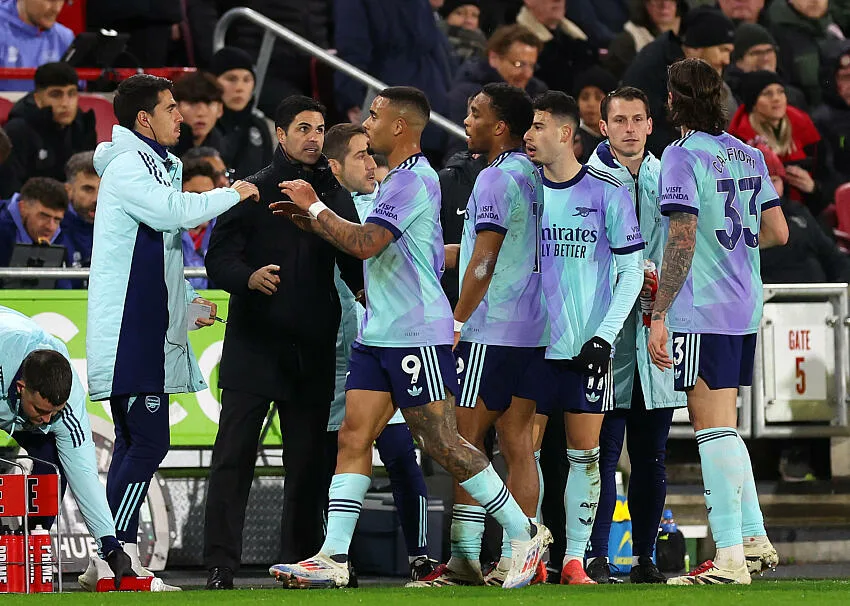 Gabriel Jesus avec Arsenal après son but contre Brentford
