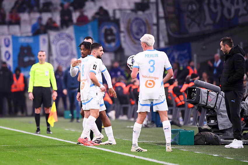 Elye Wahi et Neal Maupay avec l'OM