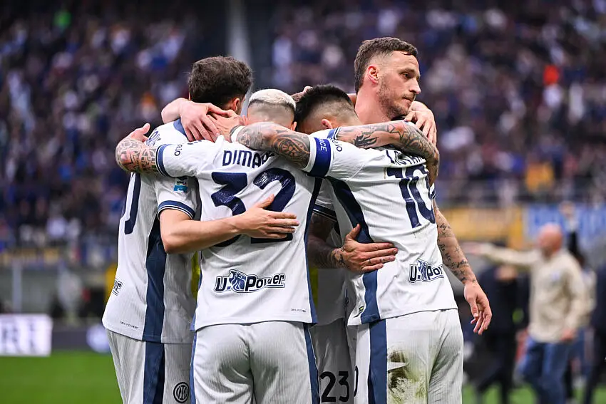 Les joueurs de l'Inter Milan contre Cagliari