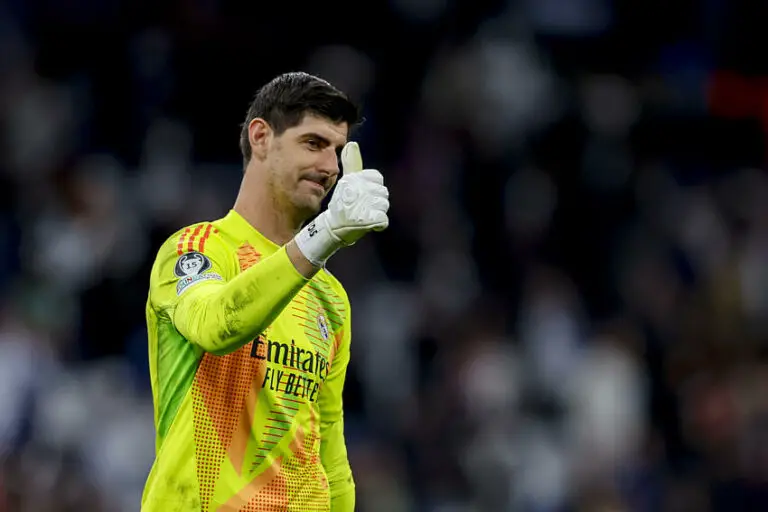 Thibaut Courtois avec le Real Madrid contre Arsenal