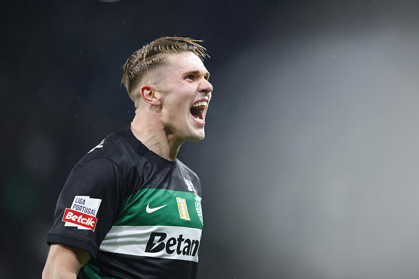 Viktor Gyokeres avec le Sporting CP après son but contre Moreirense