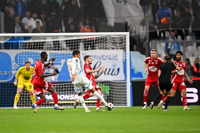 Mason Greenwood lors d'OM / Stade Brestois