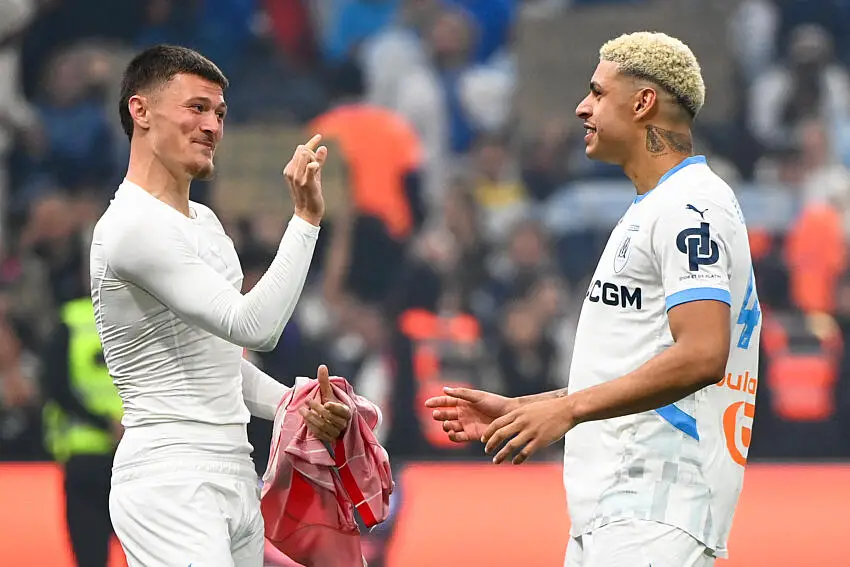 Quentin Merlin et Luis Enrique avec l'OM