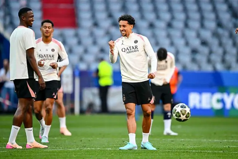 Marquinhos avec le PSG avant d'affronter l'Inter Milan