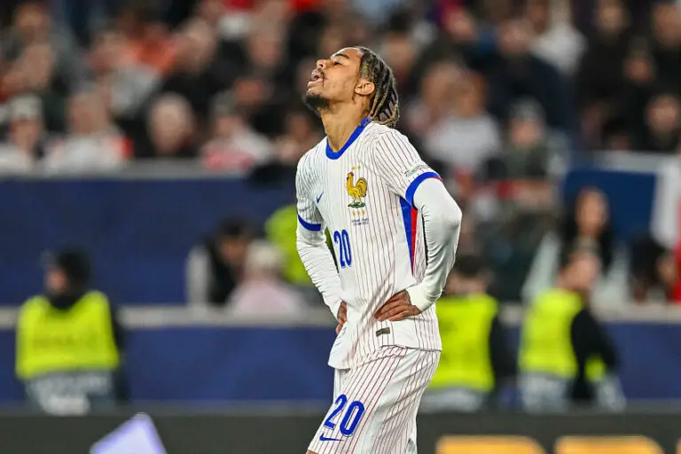 Bradley Barcola avec France contre l'Espagne