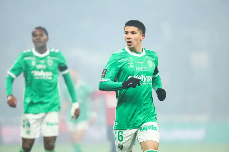 Benjamin Bouchouari  avec l'ASSE contre le Stade Rennais