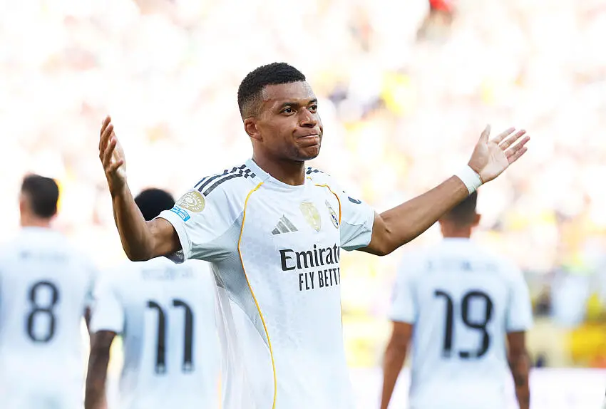 Kylian Mbappé avec le Real Madrid face à Dortmund