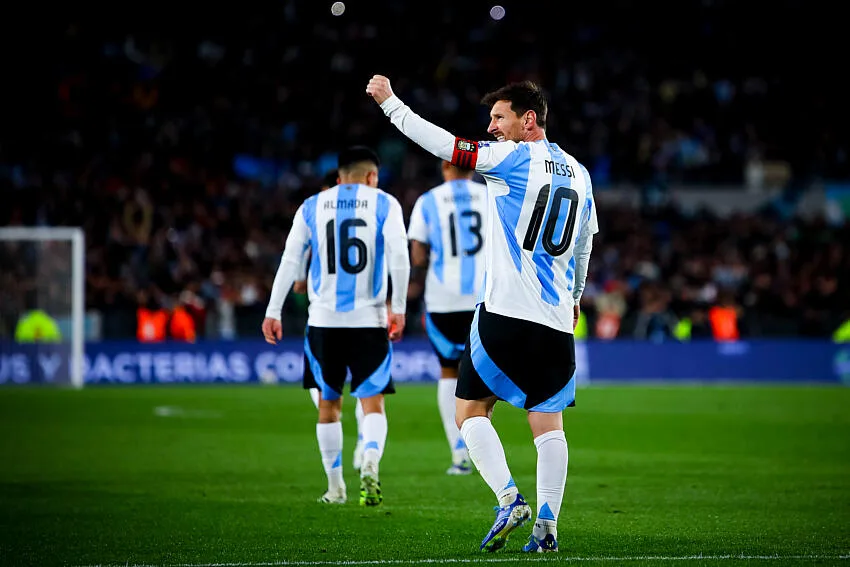 Lionel Messi avec l'Argentine contre le Venezuela