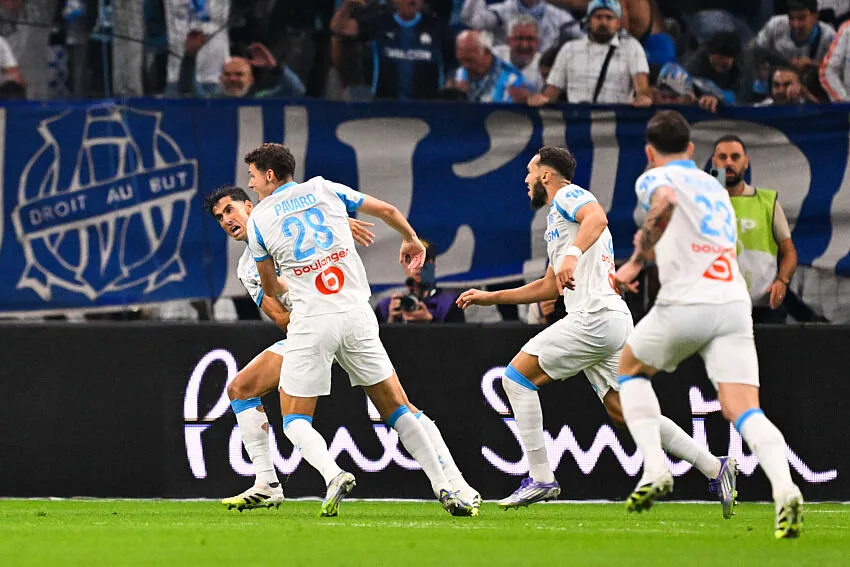 Aguerd après son but avec l'OM contre le PSG