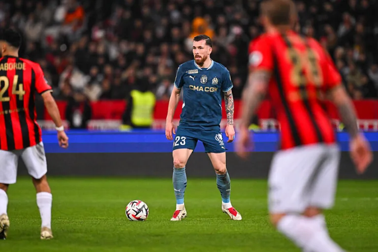 Pierre-Emile Hojbjerg avec l'OM contre Nice