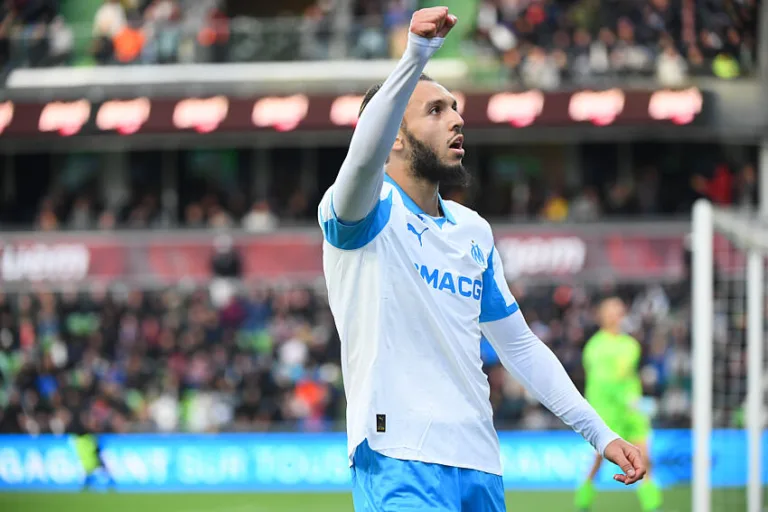Amine Gouiri avec l'OM contre le FC Metz